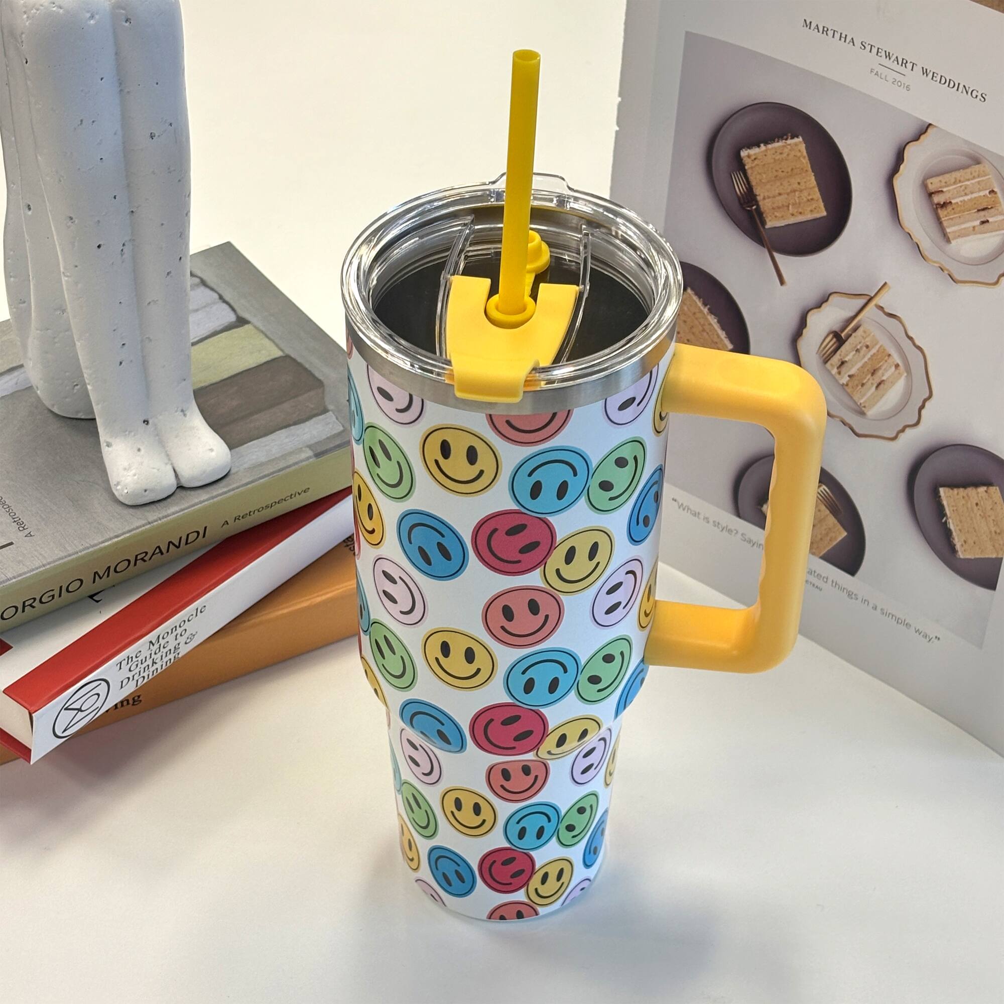 40oz. Smiley Face Stainless Steel Insulated Tumbler by Ashland®